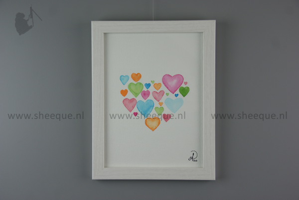 aquarel schilderij hartjeshart 